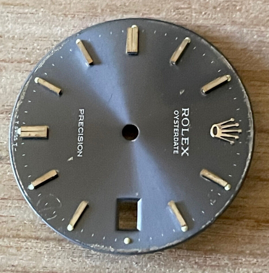 Vintage Rolex Oysterdate Precision Watch Dial for 6694 Gray Blue
