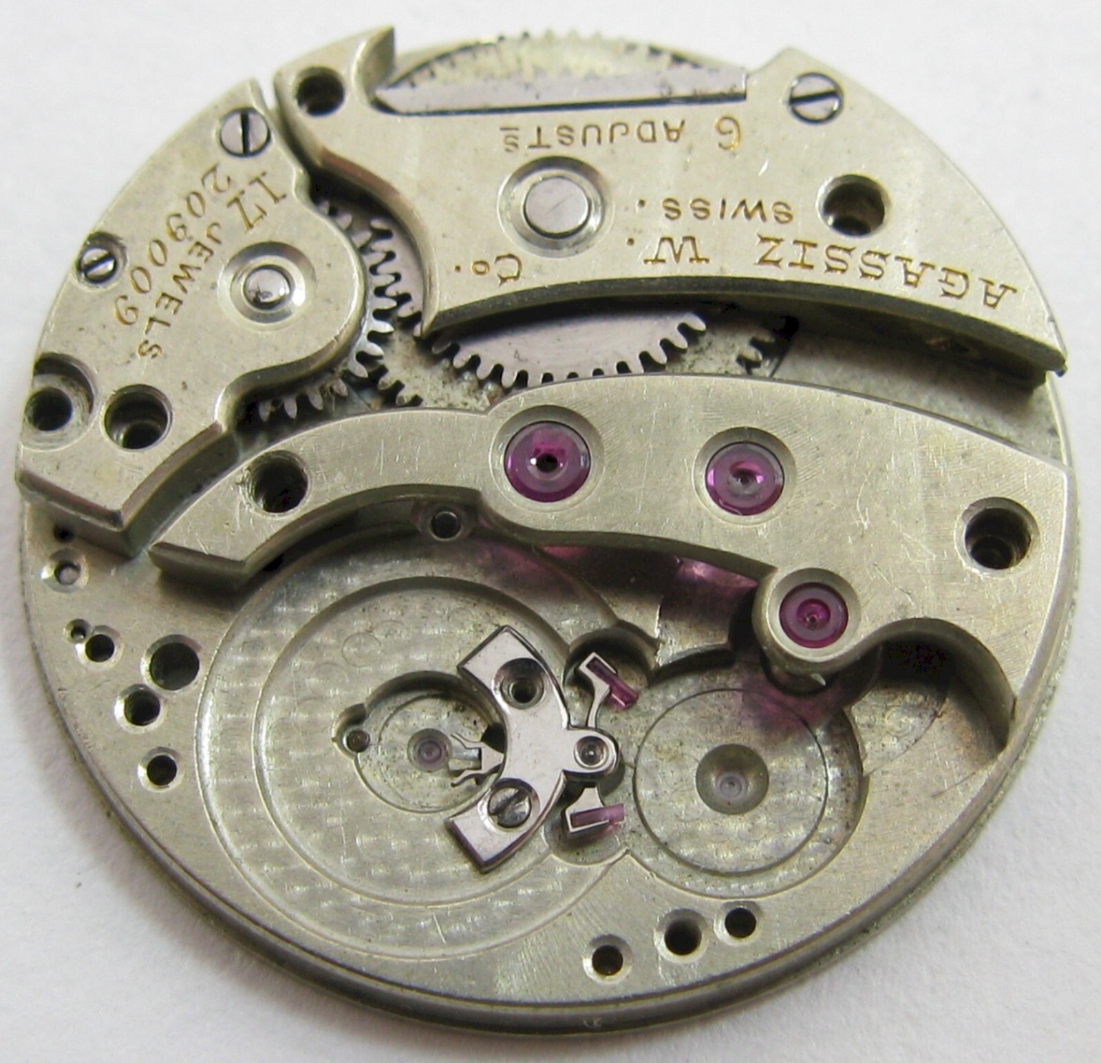 Quality Lady Swiss Watch incomplete movement Agassiz 17 j. 6 adj. fit 2 hands