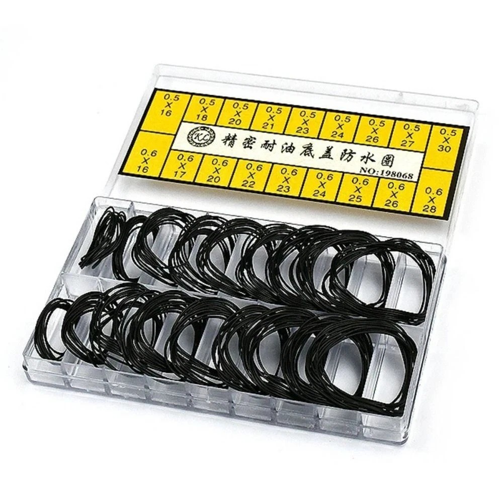 200Pcs/Set Thickness 0.5mm/0.6mm Watch Back Case Rubber O-Ring Gasket