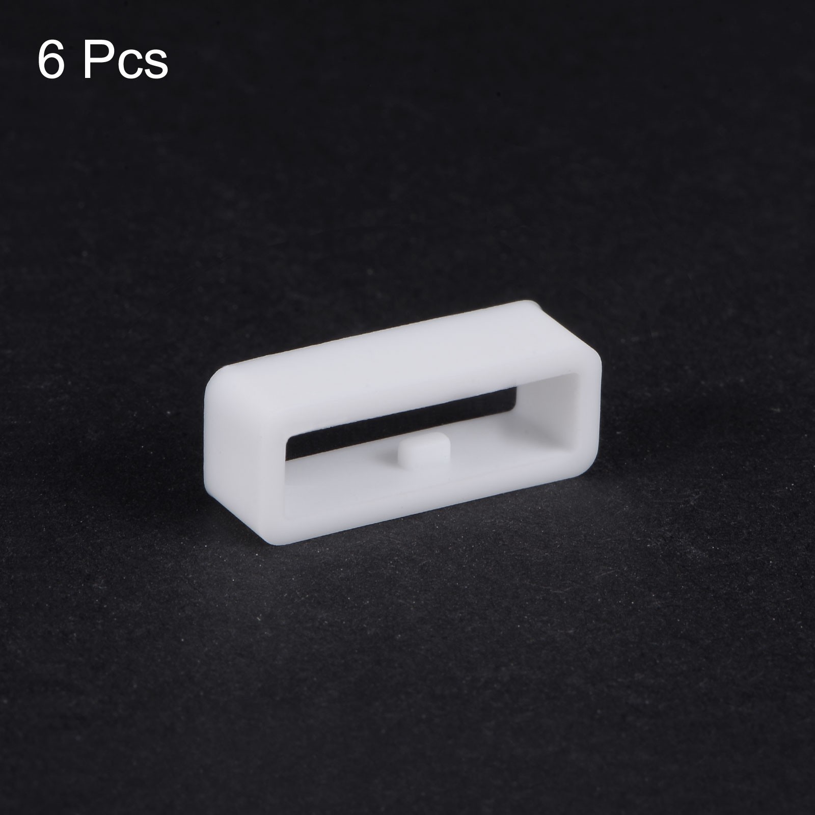 6pcs Watch Strap Loop Fastener Ring 18mm Rubber Watch Holder Keeper White