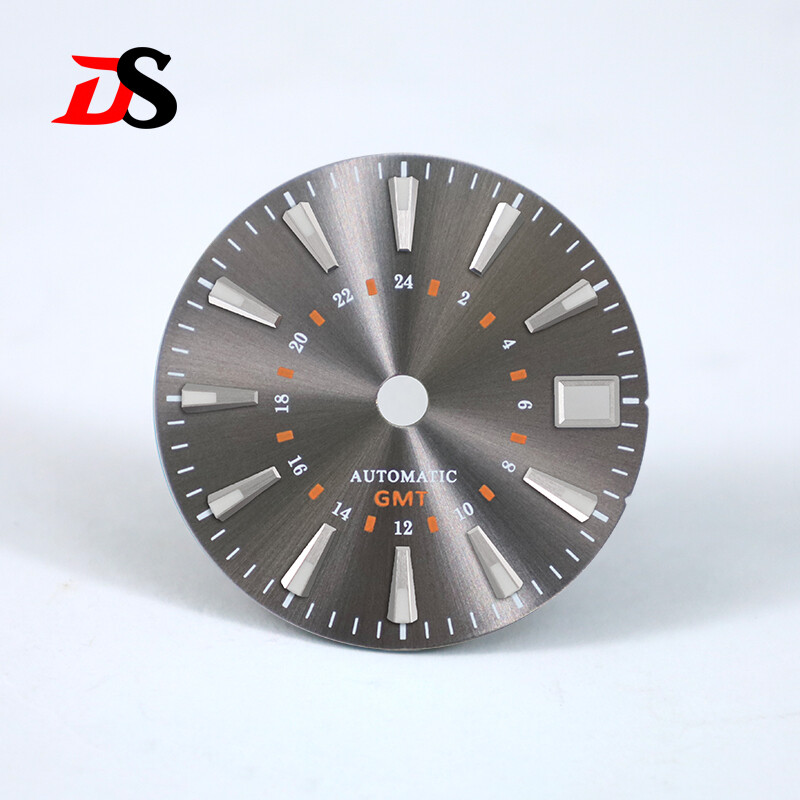 DS Sunburst GS 24 Hour GMT Sun Pattern Blue lume Mod Dial 28.5MM NH34 OMG Index