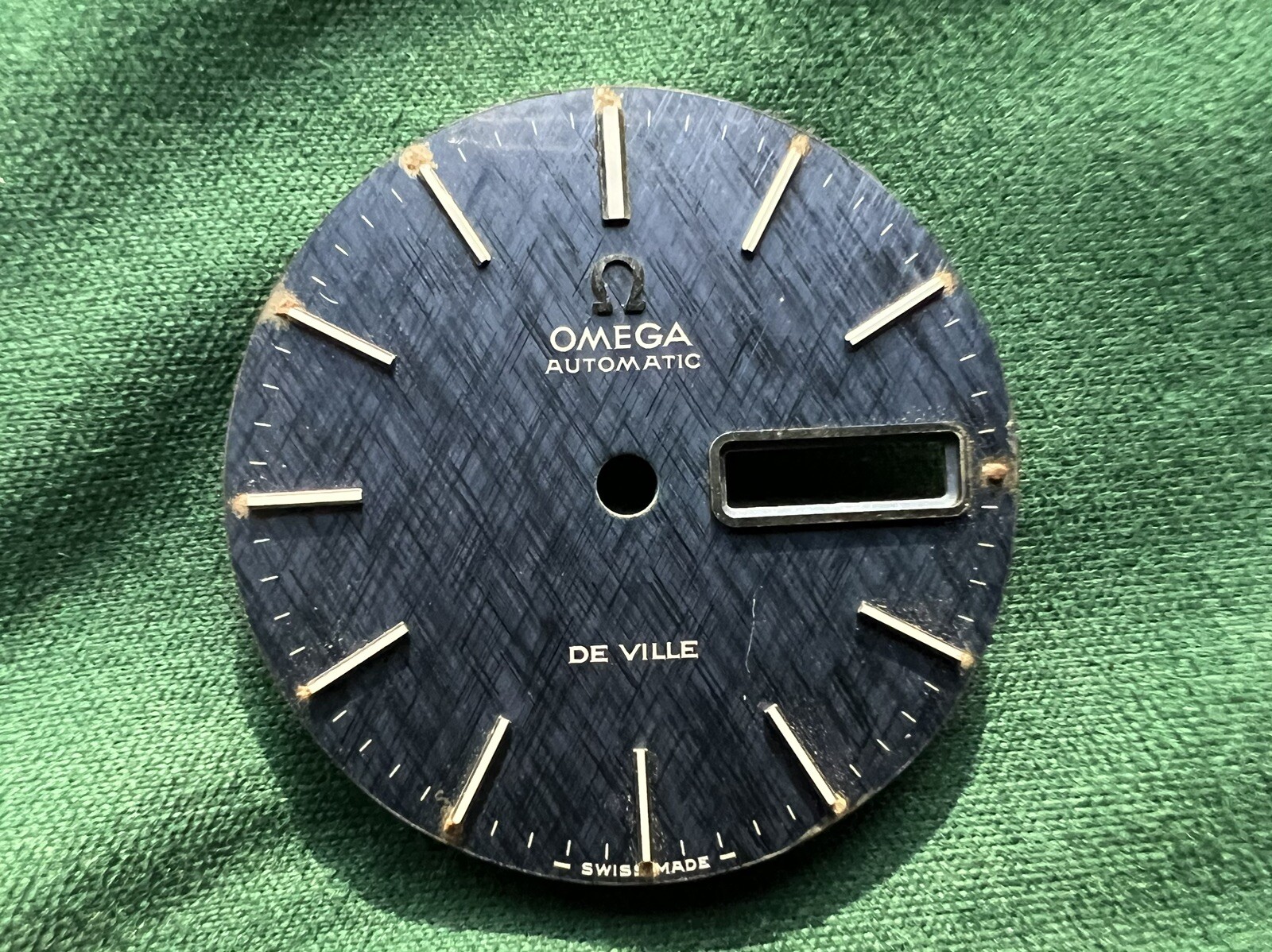 Authentic Omega De Ville Automatic Day Date Vintage Blue Linen Dial – OC#323
