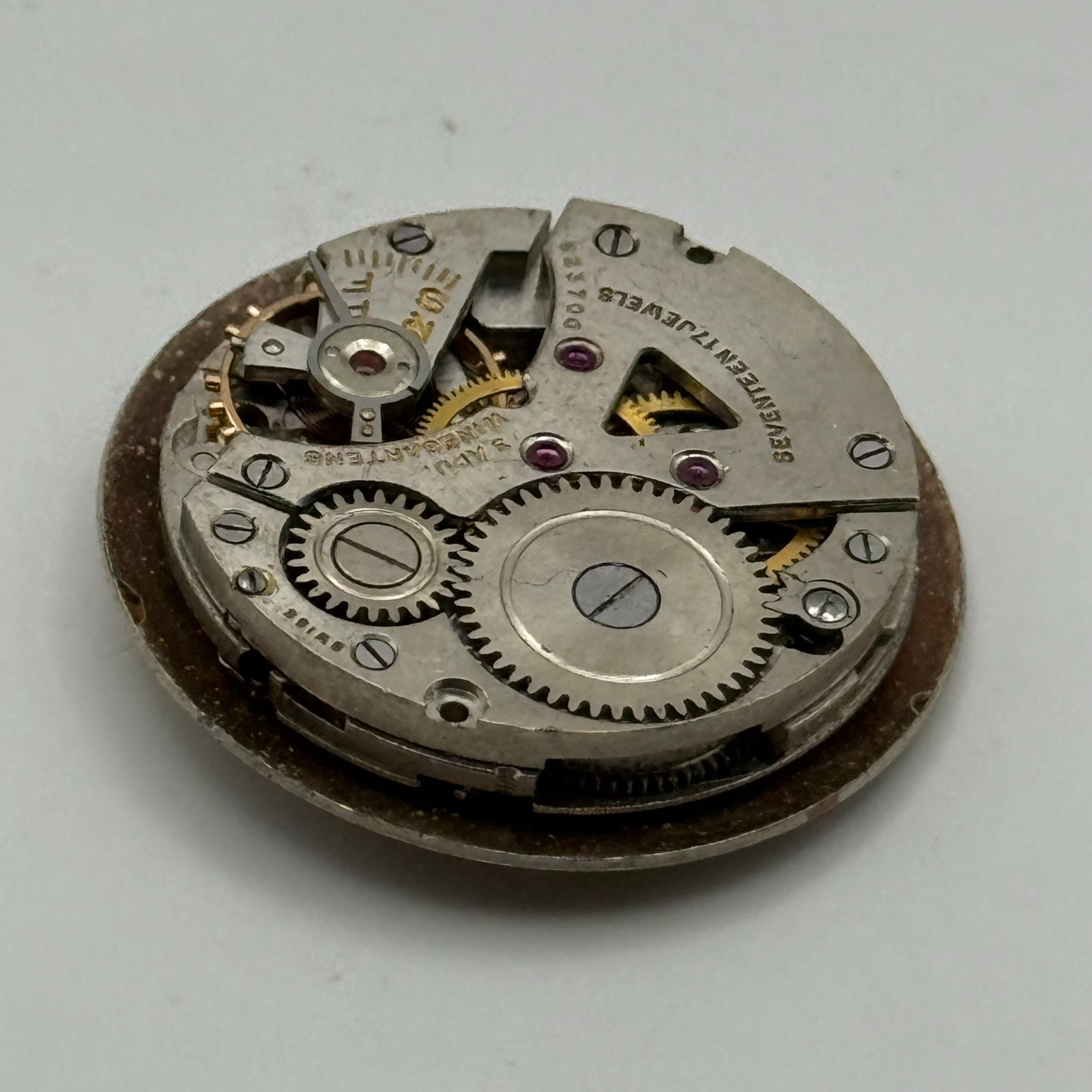 Winegartens London Watch Movement Running 17 Jewels Manual Wind Parts 23.5mm