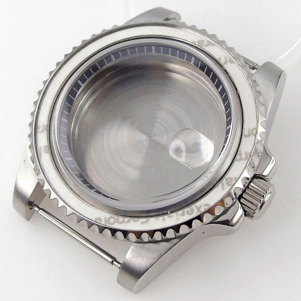 40mm black blue chapter ring Watch Case fit for NH35A NH36A 2824 sapphire glass