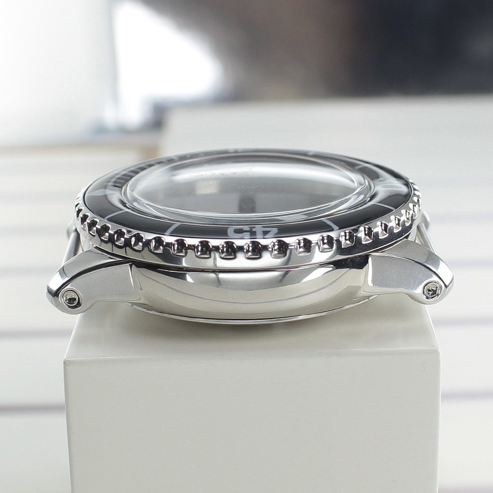 Vintage 45mm Watch Case C3 Luminous Glass Bezel For Seiko NH35 NH36 NH38Movement