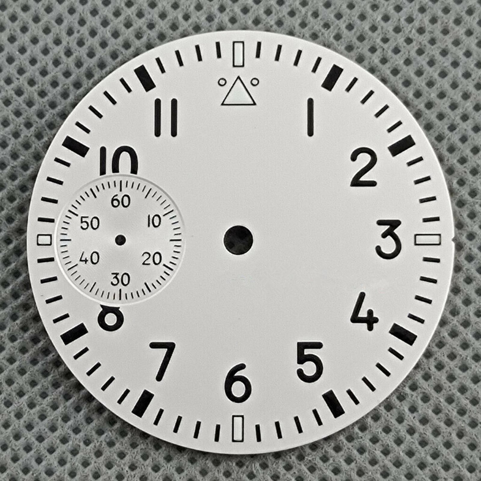 New White Watch Dial Green Luminous For Seagull ETA 6497 ST3600 Movement A