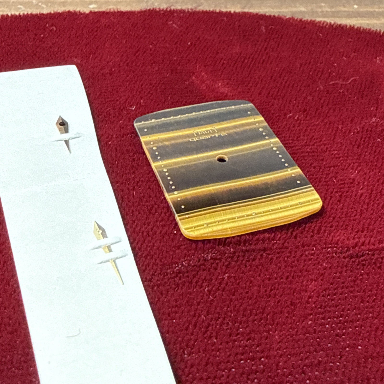 Piaget Quartz Tiger’s Eye Rectangle Stone Dial 18.6mm x 25.7mm w/ Watch Hands