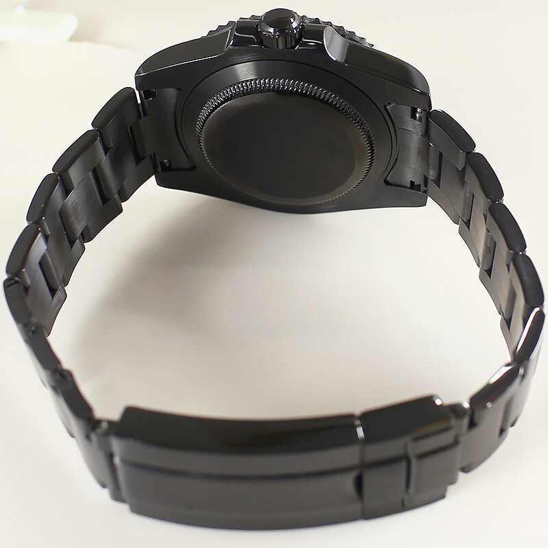 40mm Black PVD Watch Case Strap Yacht Ceramic Bezel For Seiko nh35 2824 Movement