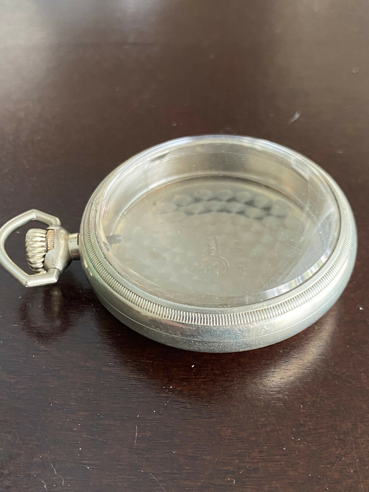 VINTAGE 18S OPEN FACE, SWING OUT POCKET WATCH CASE ONLY. LEVER SET , TRADEMARK