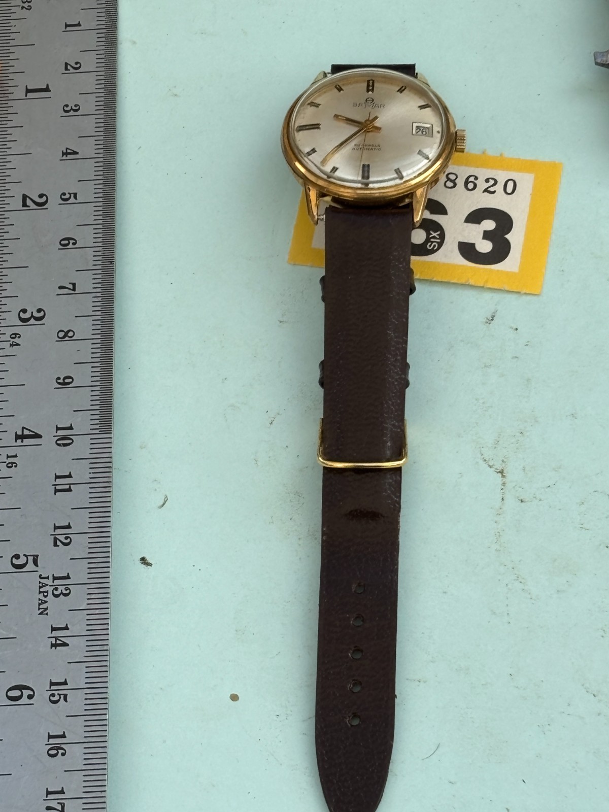 BeMar Eta 2782 automatic 25 jewel wristwatch ticks Sold as project READ