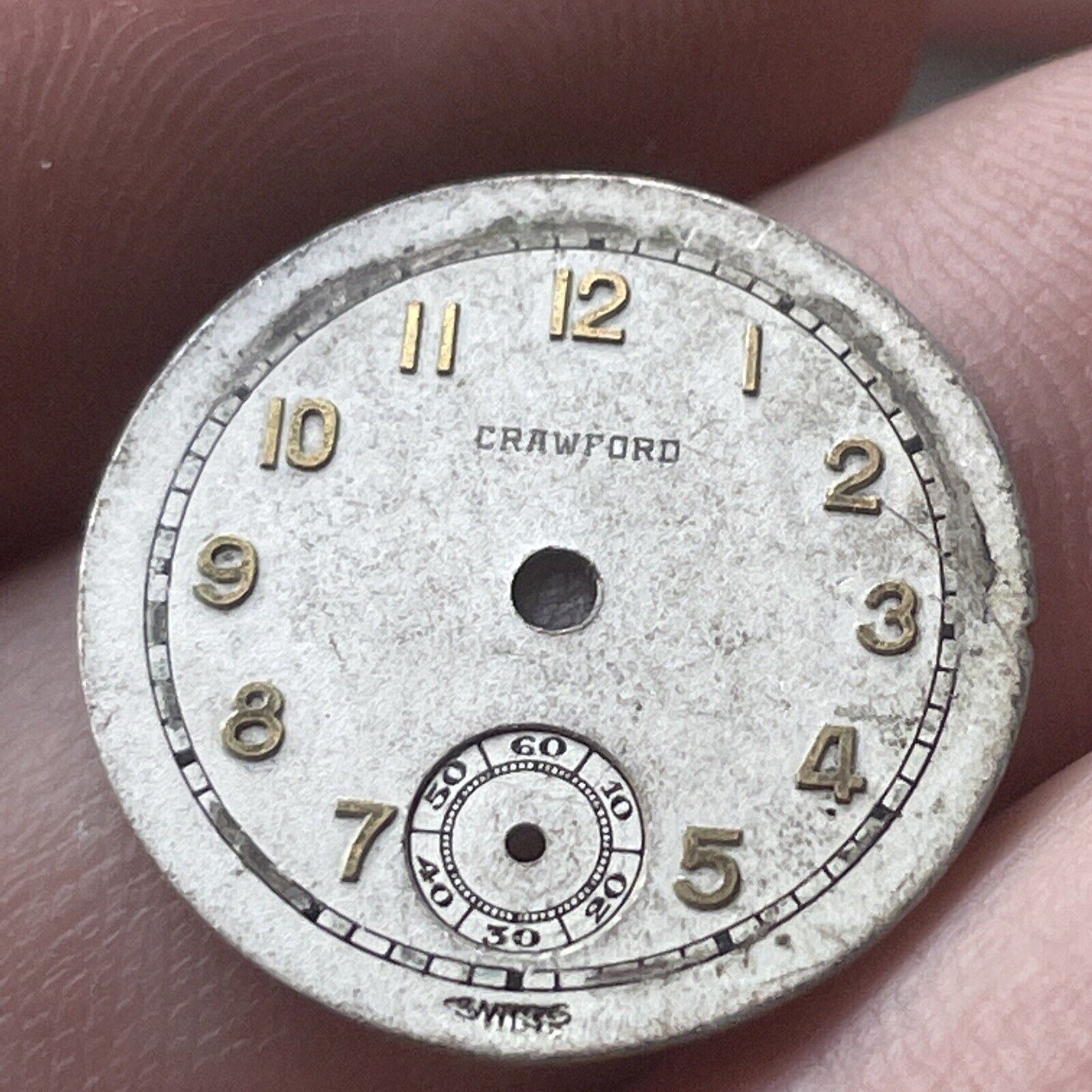 VTG Crawford Watch Co. Swiss Woman’s Watch Face PARTS