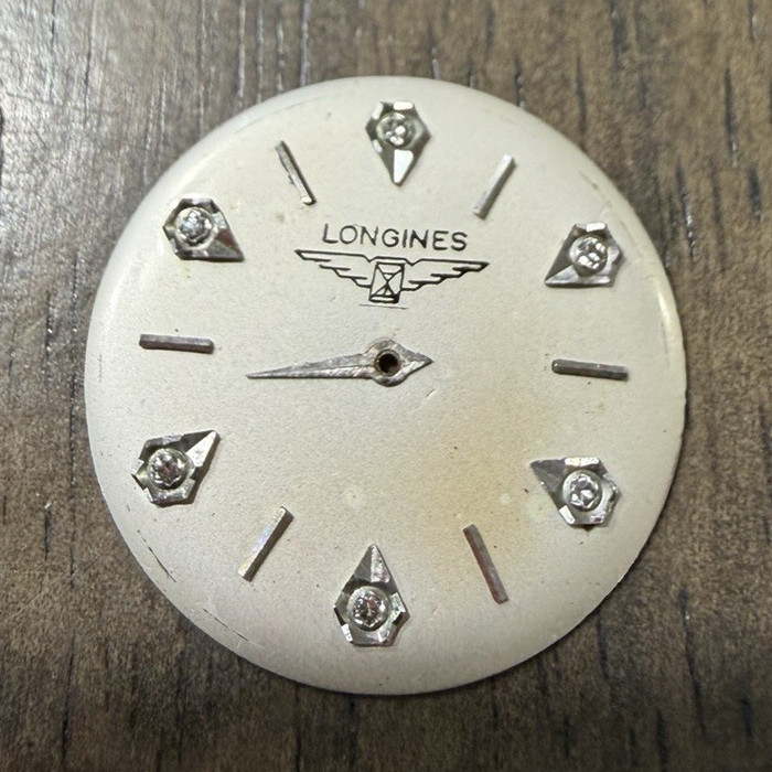 Longines Watch Dial Face – White – Non-Numeric Hour Marks – Diamond inlays