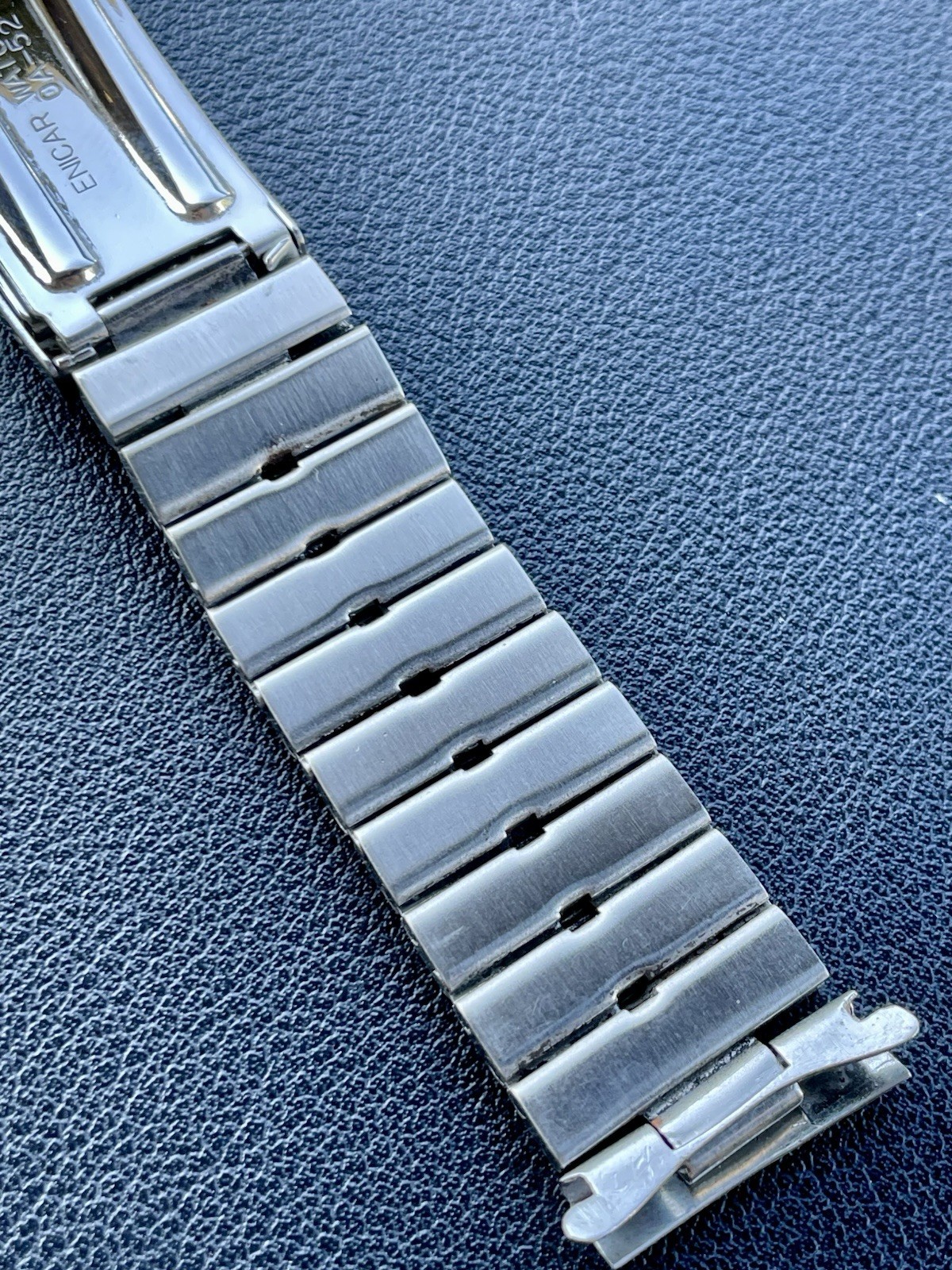 Vintage Genuine Enicar 19mm Stainless Steel Watch Bracelet Signed Swiss 0A-52