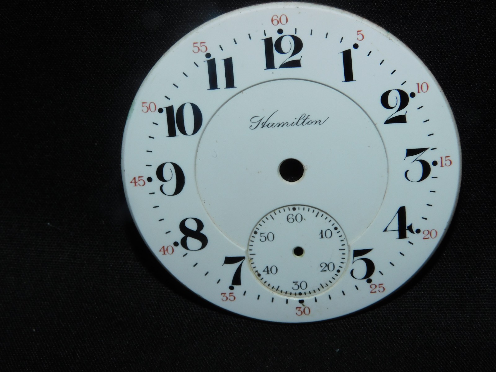VINTAGE HAMILTON RAILROAD POCKET WATCH ENAMEL DAIL ONLY -WHITE- FREE SHIPPING…