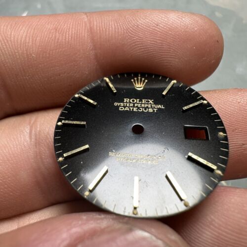 Rolex Datejust Black Glossy Dial For 16013 16018 Very RARE Color
