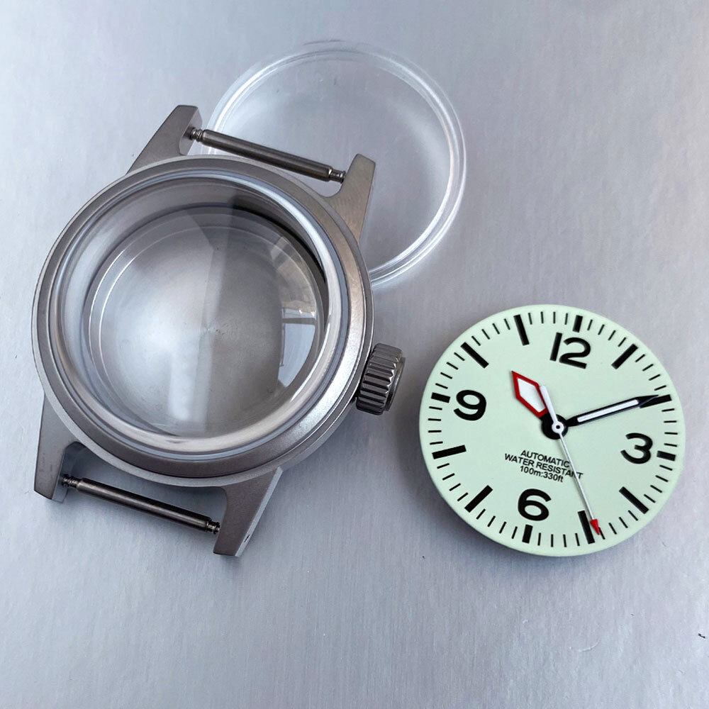 36mm Watch Case 200m Waterproof Domed AR Sapphire Glass Cream Dial for NH35 ETA