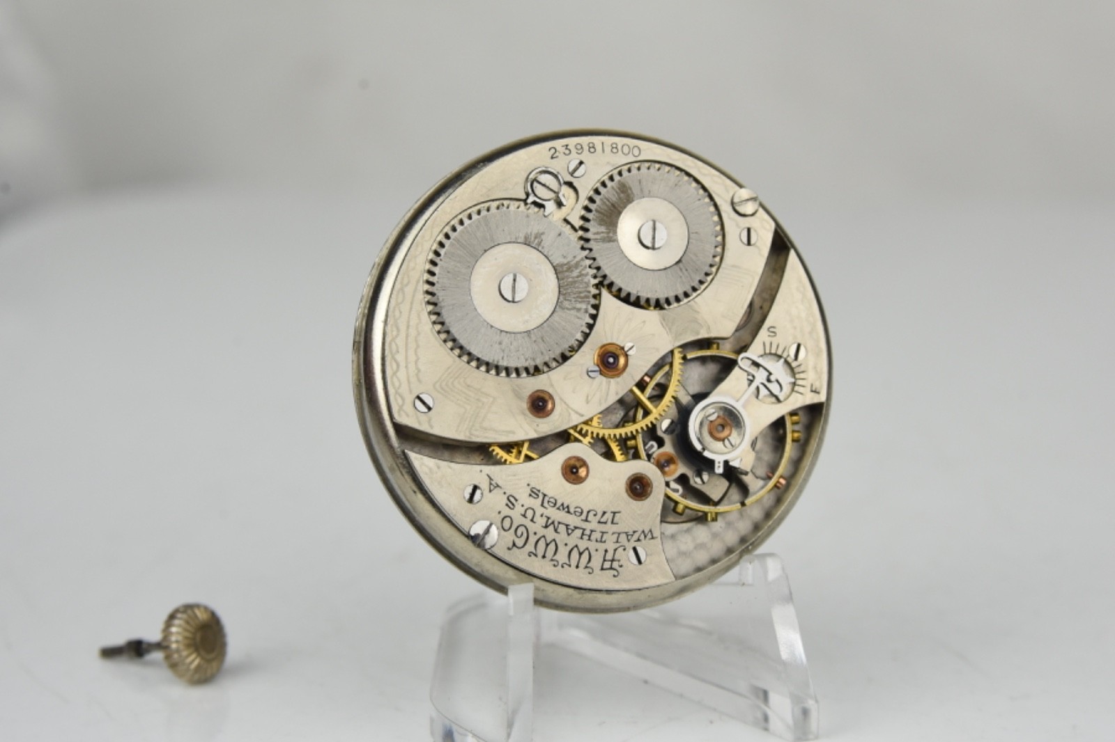 12s 17j Waltham Pocket Watch Grade 225 Movement Model Running