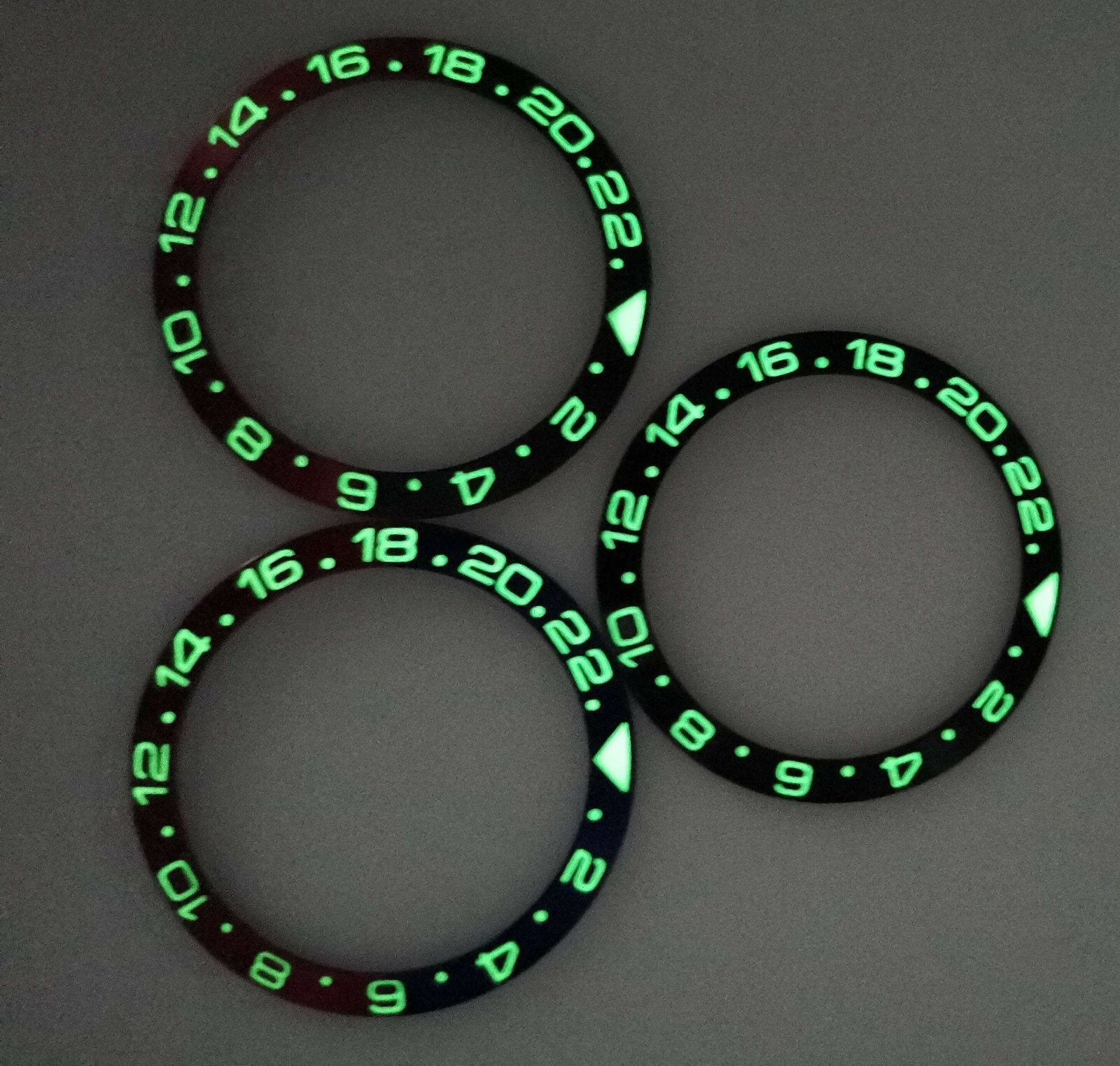 38mm black blue red luminous alloy bezel insert for 40mm SUB bliger mens watch