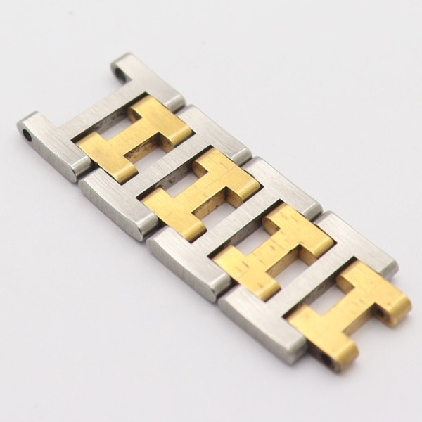 Genuine Hermes watch strap 4 links 14mm two-tone for men’s