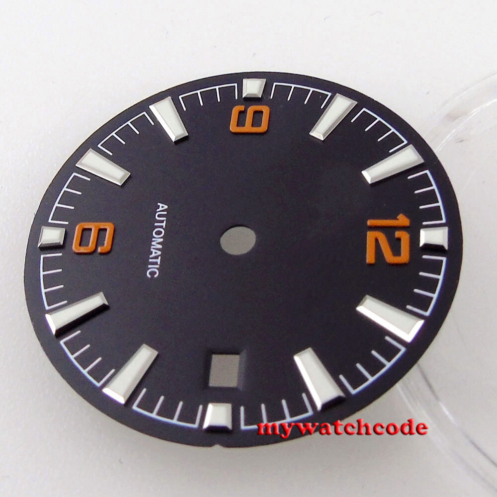 31mm Sterile Black Watch Dial Fit Japan NH35 NH36 ETA 2836 2824 Miyota 8215 8205