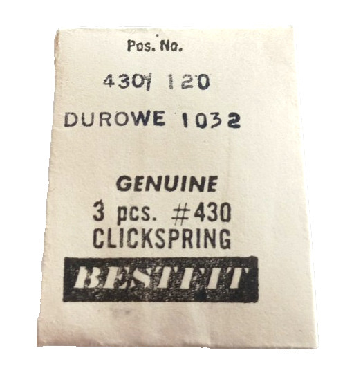 Durowe 1032 Click Spring watch part #430/120 “SEE INTERCHANGE LIST”