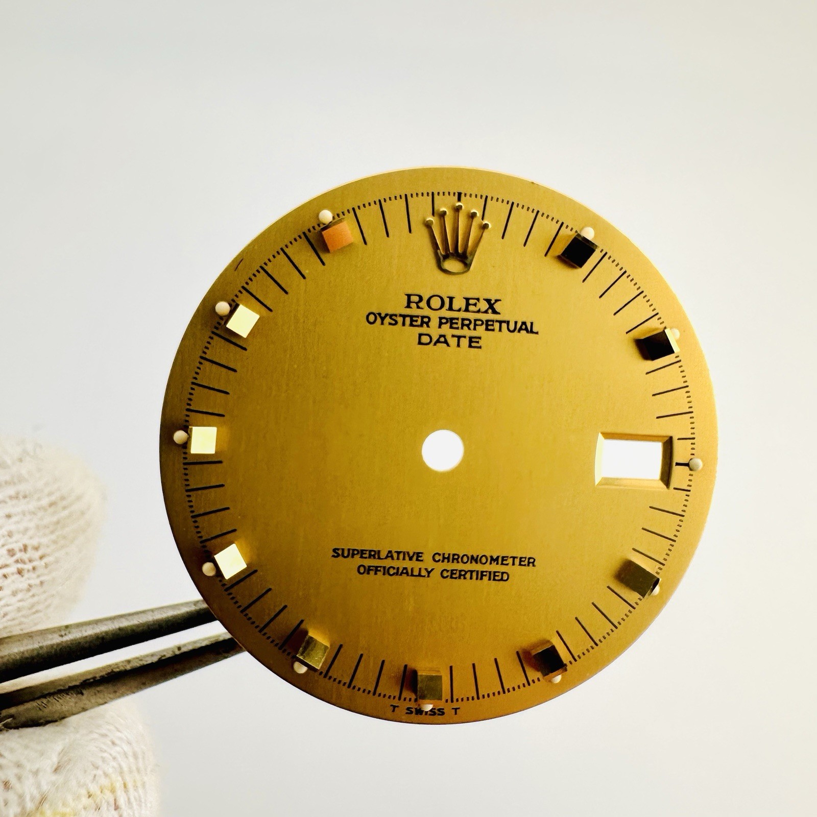 Auth. Rolex Champagne Doorstop Markers Tritium Dial 34mm Date 15053 15233 15058