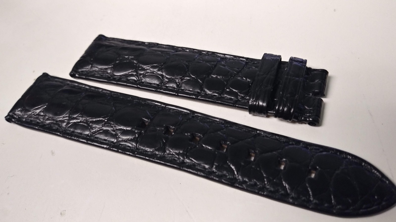Genuine Montblanc Band Black with black Stitch Alligator 20/18mm NEW