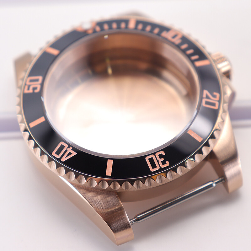 40mm Rose gold Watch Case+ Sapphire Glass Stainless Steel For Seiko Nh35 2824