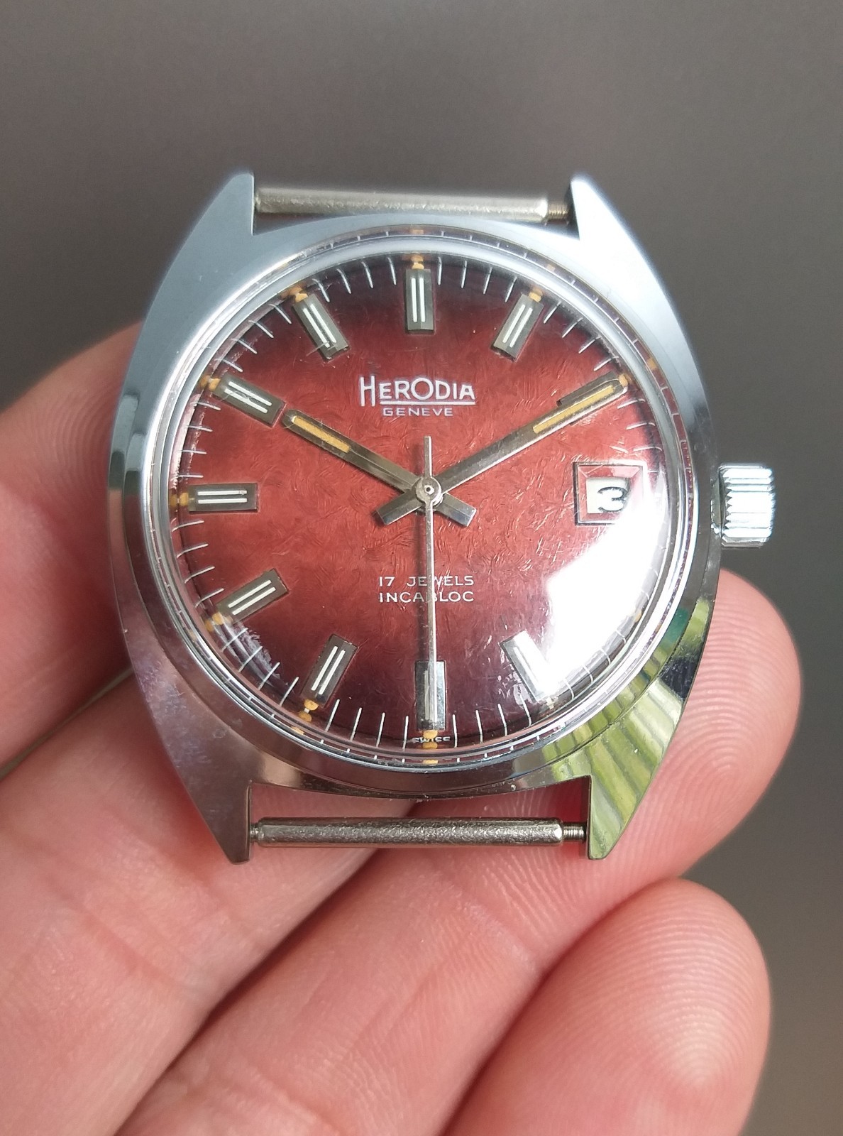 Fontainemelon FHF 974 Swiss Case and Texture Dial 1970’s 35mm NOS Part