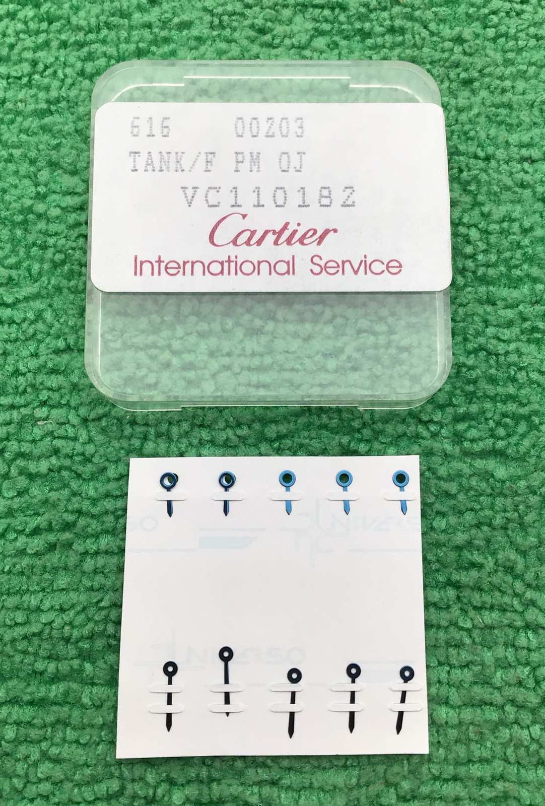 Genuine Cartier 616 00203, Set Of 2 Blue Hands Tank/F PM OJ VC110182 – NOS