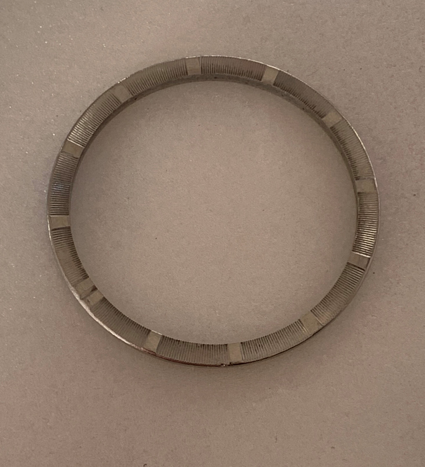 Genuine Rolex Stainless Steel Engine Turned Bezel Ref 1501 Raised Indexes