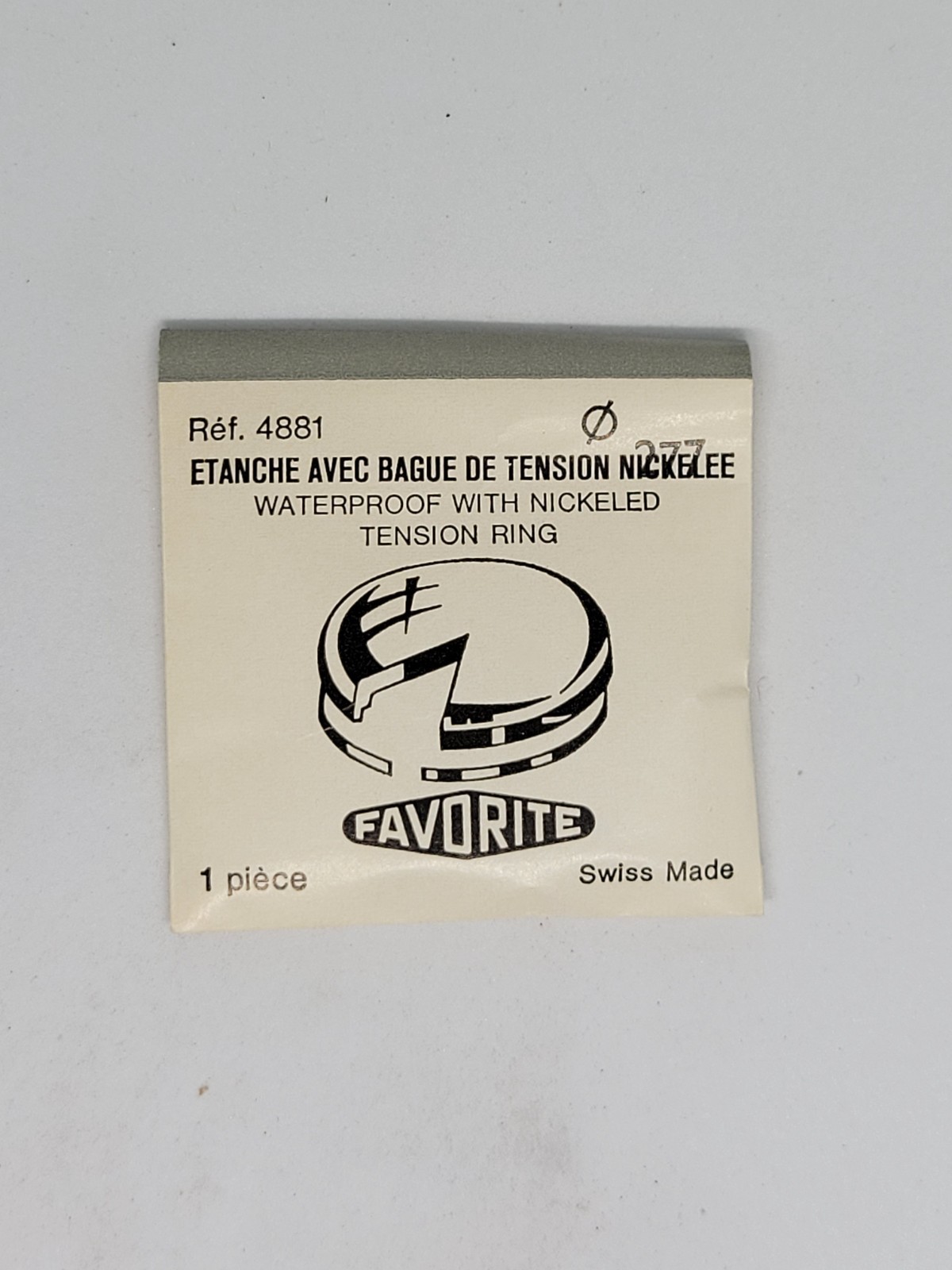 NOS FAVORITE Swiss Watch Crystal W/ Tension Ring Silver Color Various Sizes