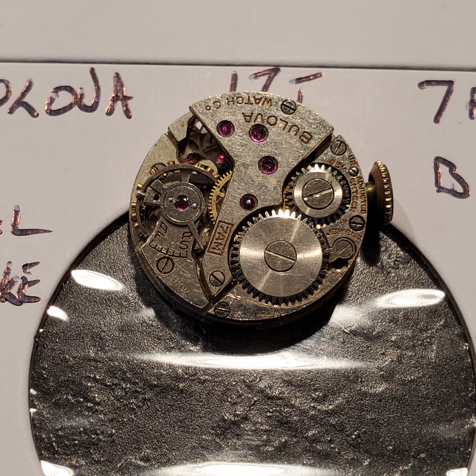 LADIES BULOVA 17J 7AM BXW WRIST WATCH MOVEMENT #1519