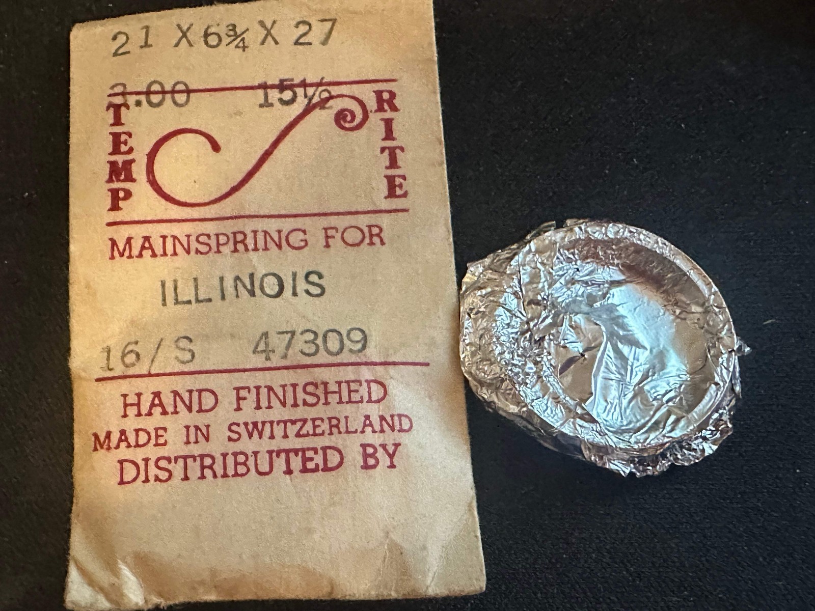 Temp-Rite Mainspring for Illinois 16s 60hr No. 47309 – Steel
