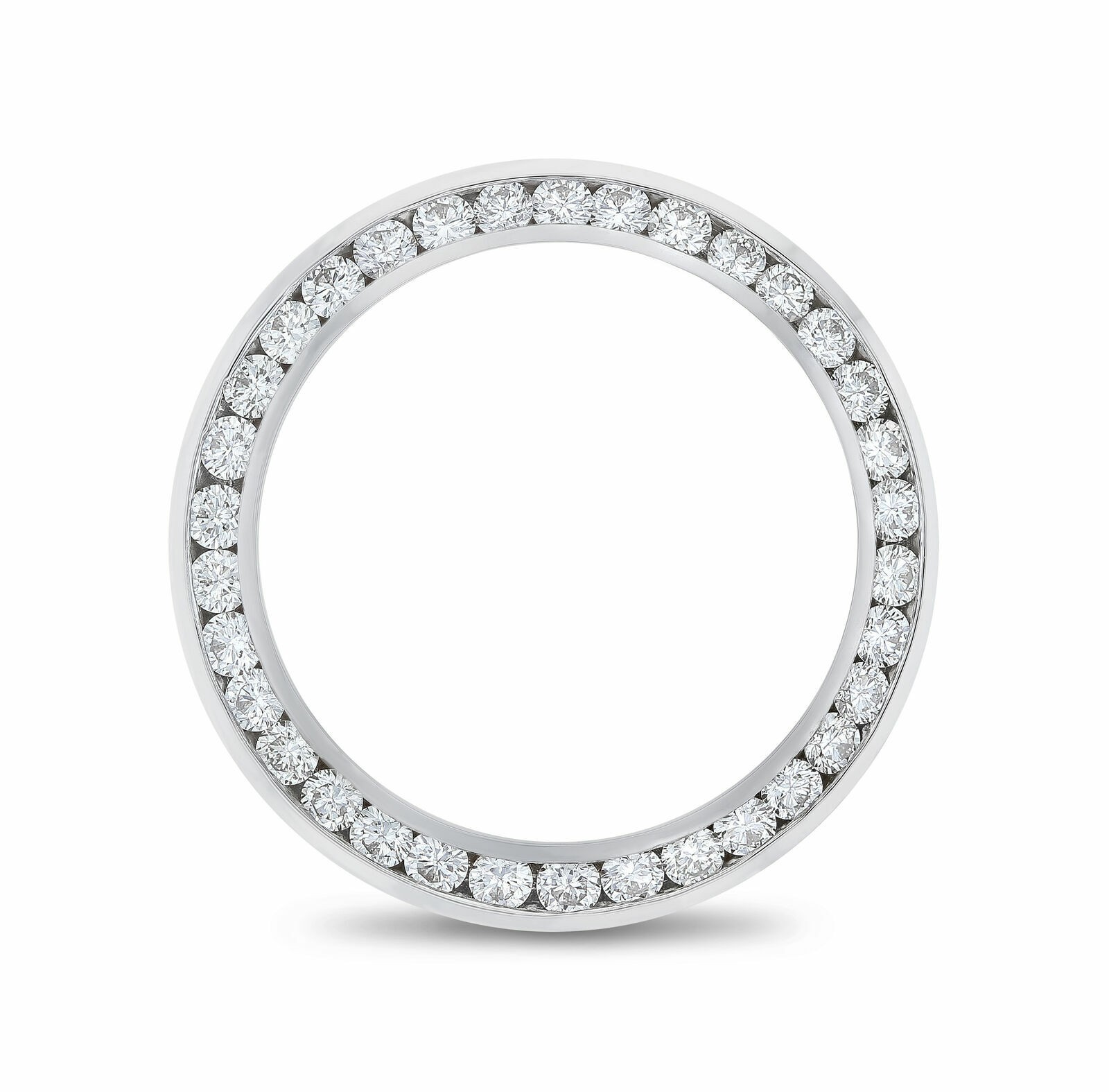 LADIES 1.50CT CHANNEL SET 18KW NATURAL DIAMOND BEZEL FOR ROLEX DATE, DATEJUST