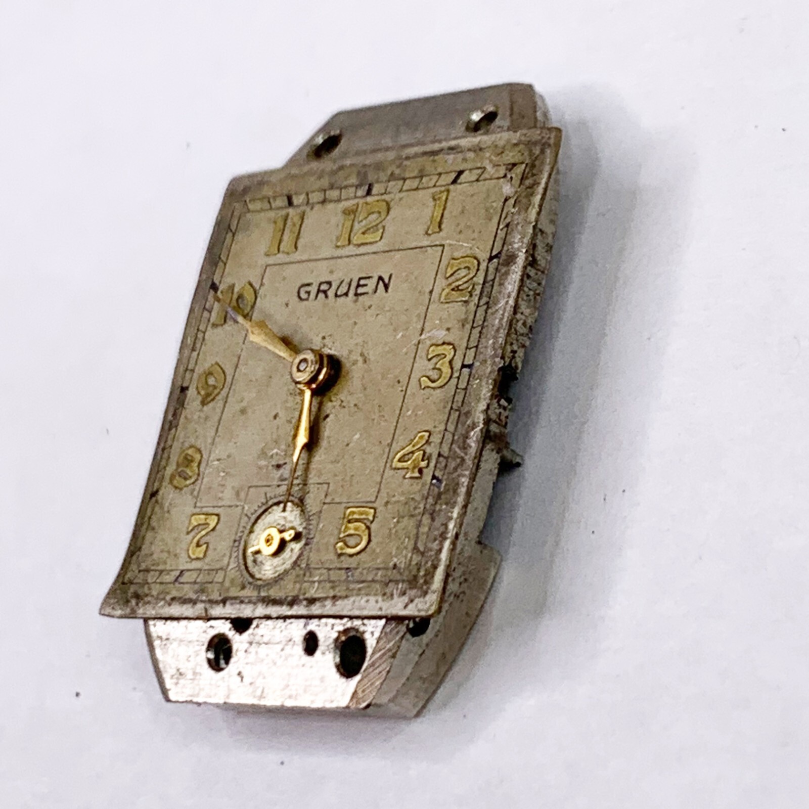 Gruen Partial Watch Movement Dial Bridge Balance Cock Watchmaker Parts Repair