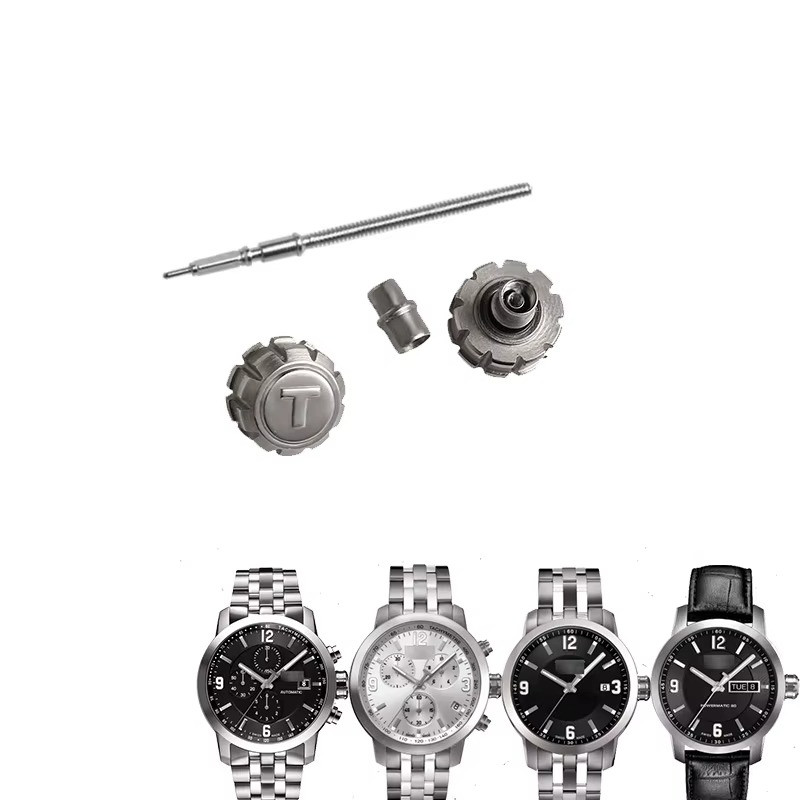 TISSOT Screw Down WATCH CROWN & Tube Silver Spare Part,T055, Stem ,PRC200/PRS200