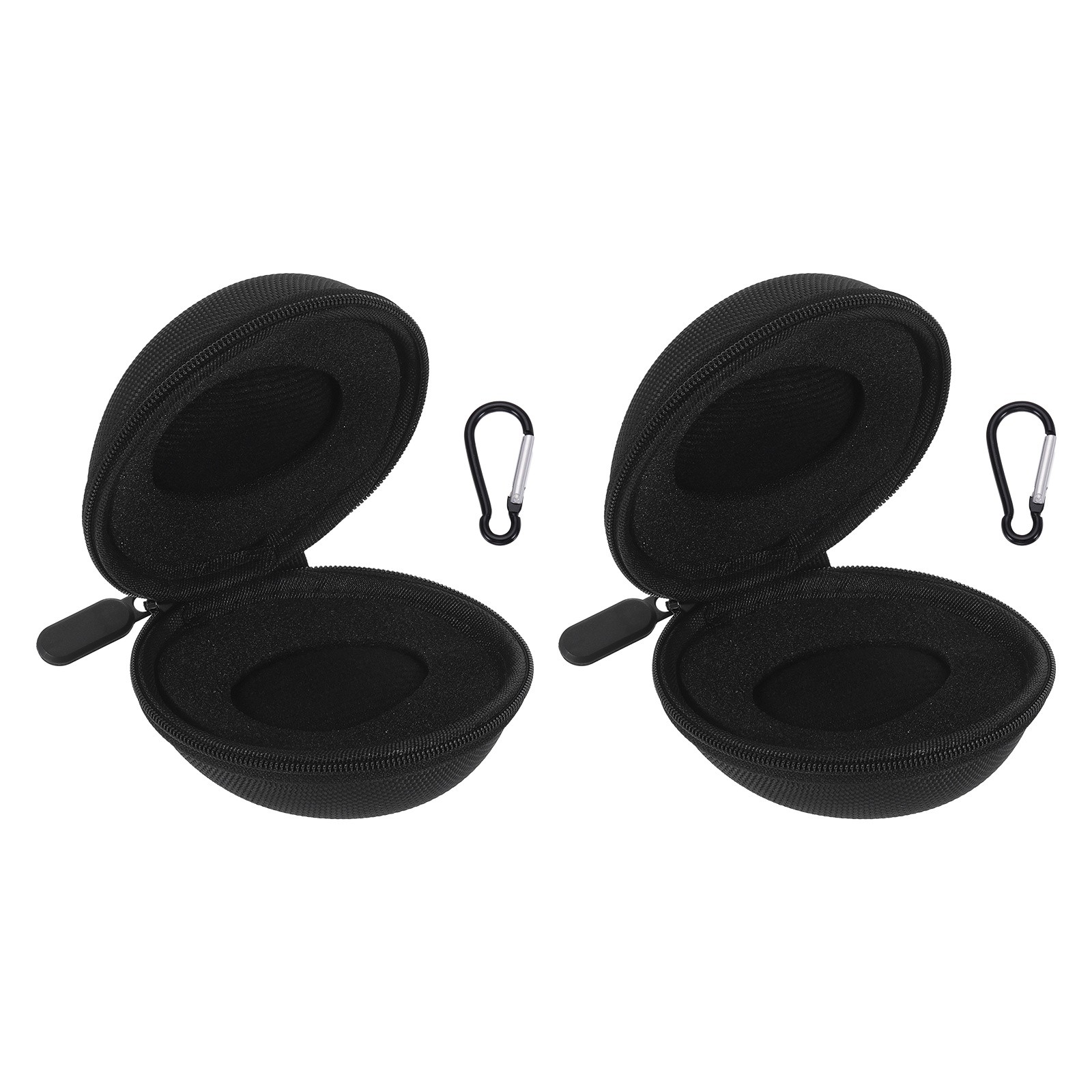2pcs Watch Travel Case 1 Slot Crystal Velvet Storage Up to 50mm / 2 Inch, Black