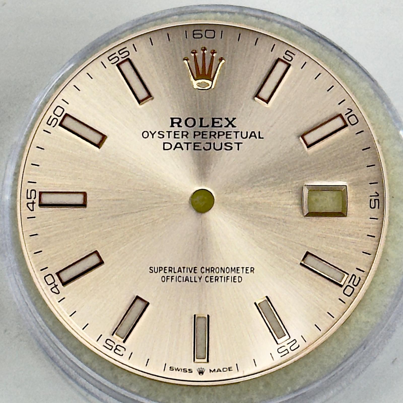 ROLEX ORIGINAL DIAL DATE-JUST SUNDUST ROSE-PINK GOLD CROWN FOR MODEL# 126300