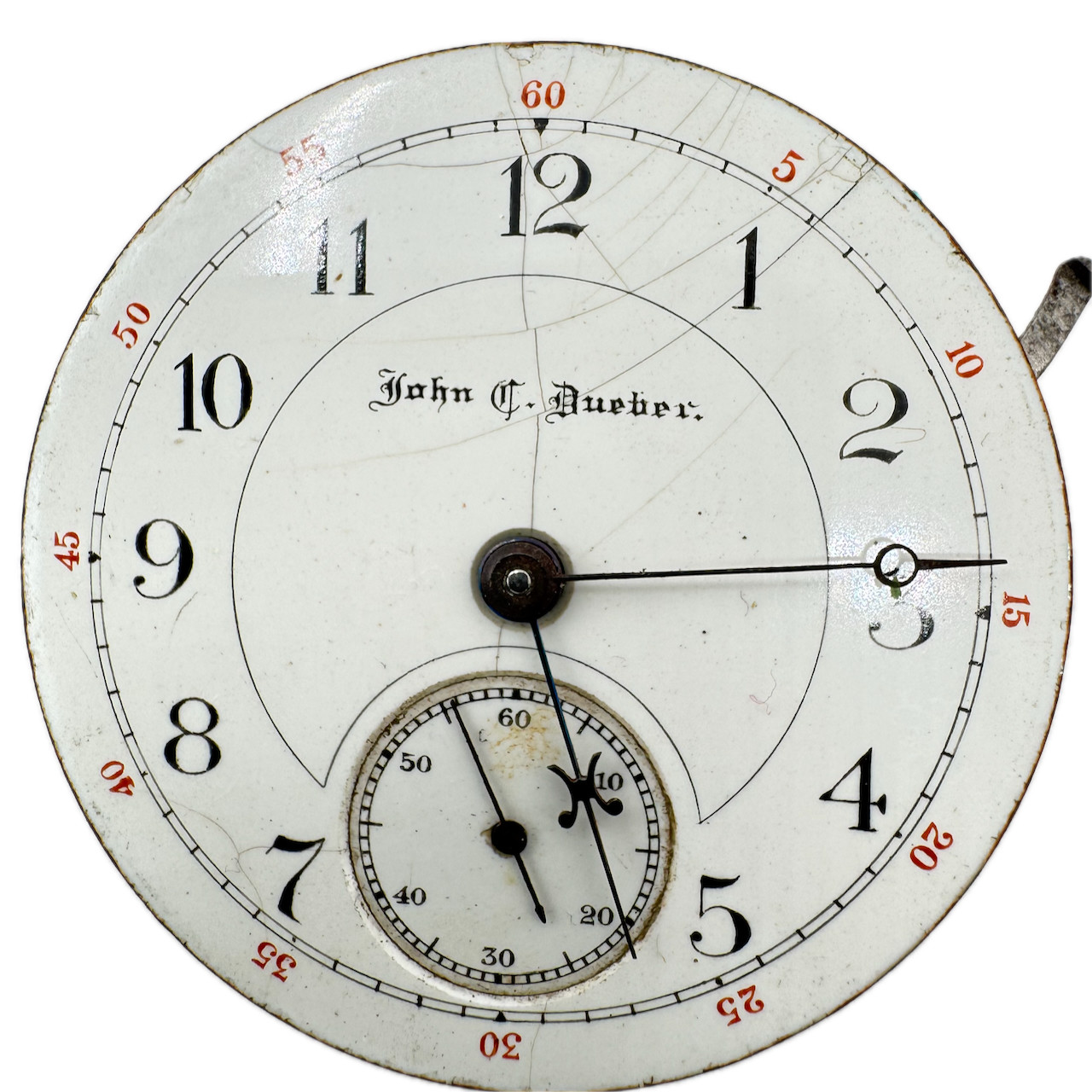 Antique 18S Hampden Mechanical Railroad Pocket Watch Movement John C. Dueber