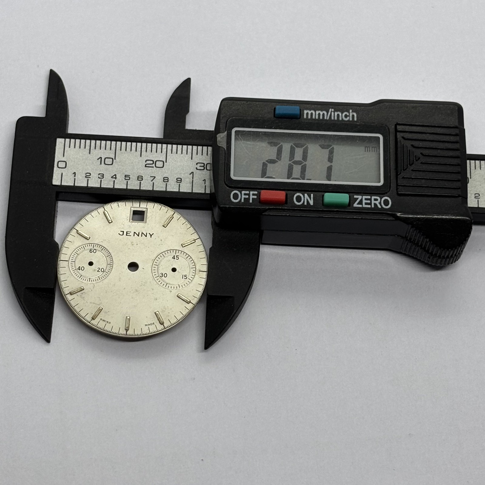 LOT OF 5 VARIOUS BRANDS WATCH DIALS FOR VALJOUX 7733 AND 7734 SOLD AS IS