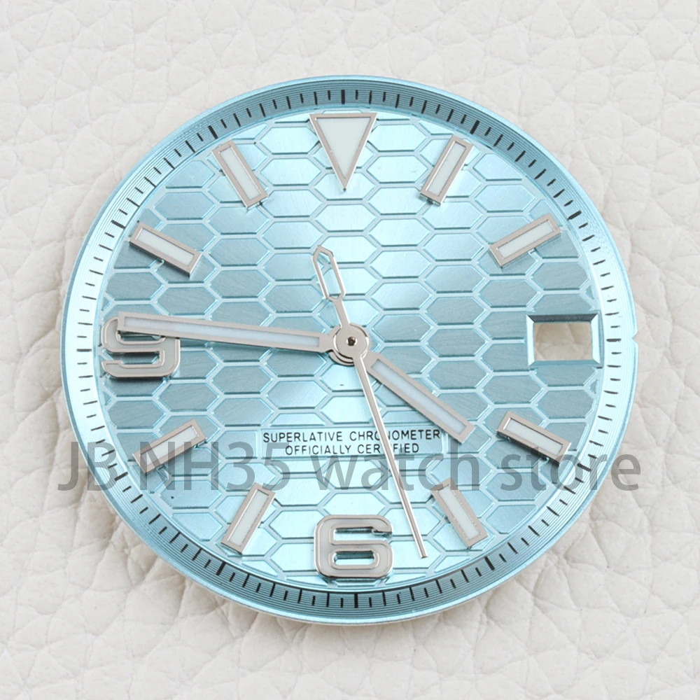 NH35 Watch Dial and Hands Blue Luminous 28.5Mm Watch Face for NH35 NH36 Movement