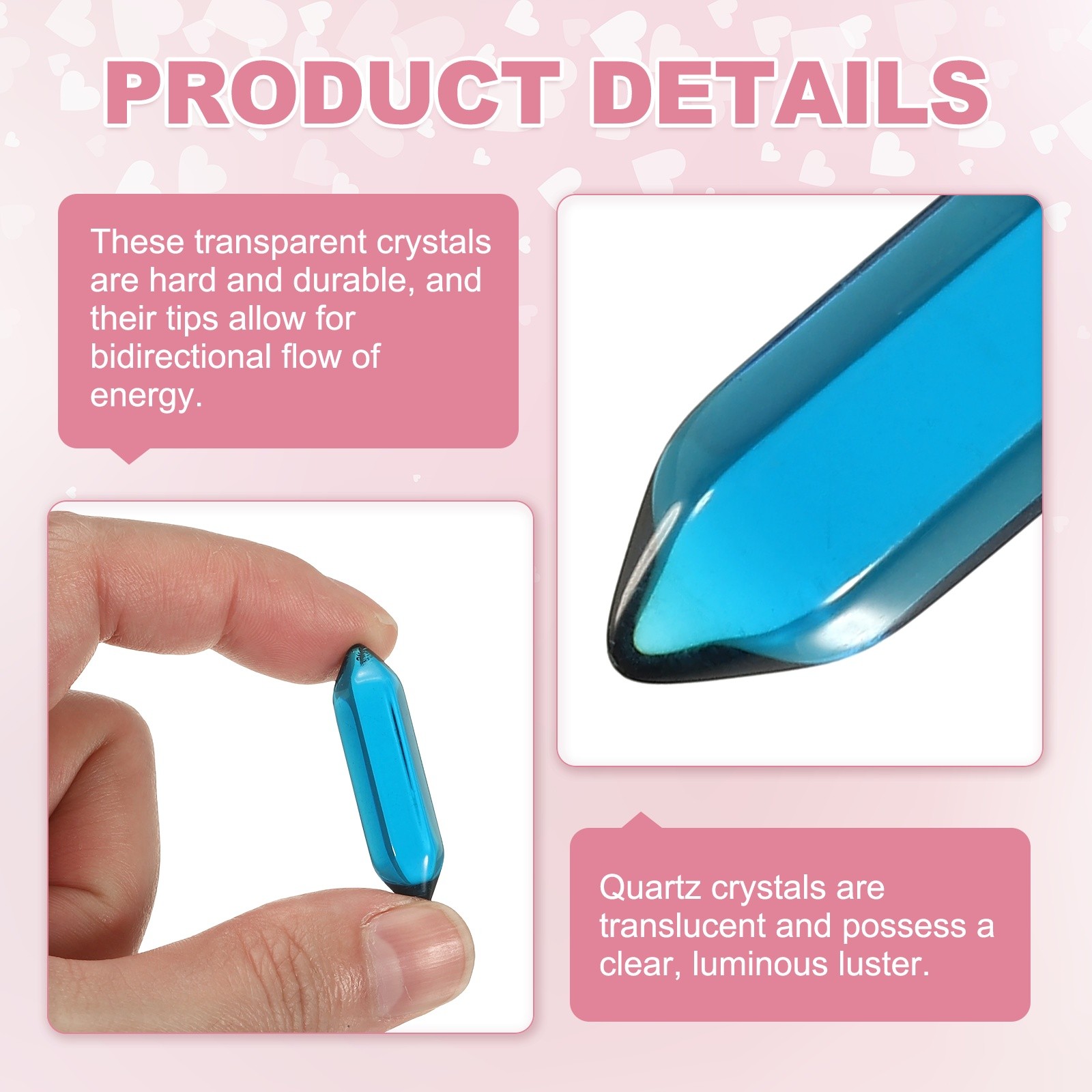 10 Pack Light Blue Quartz Crystals Polished Crystals Bulk