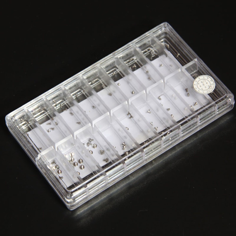18-Size Stainless Steel Mini Watch Case Slotted Screw Assortment Repair Parts