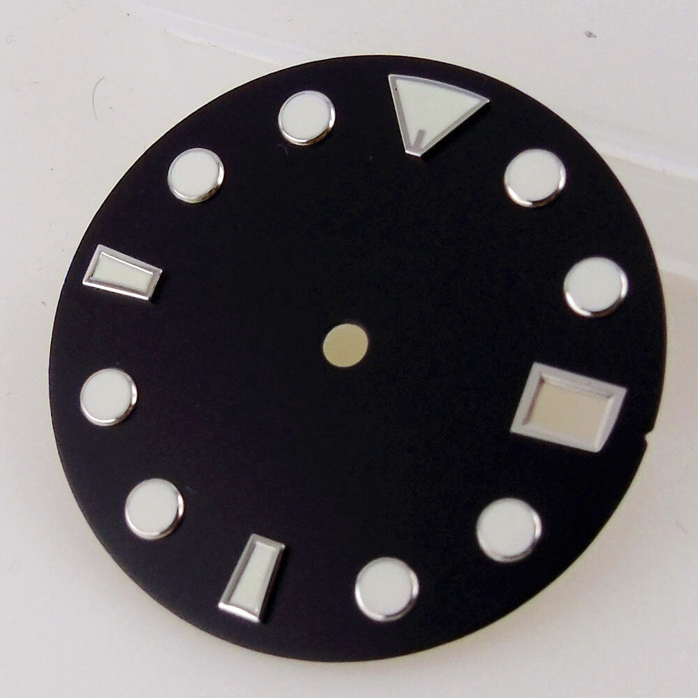 28.5mm Black Watch Dial Date Window Fit NH35 NH36 Automatic Movement Parts New