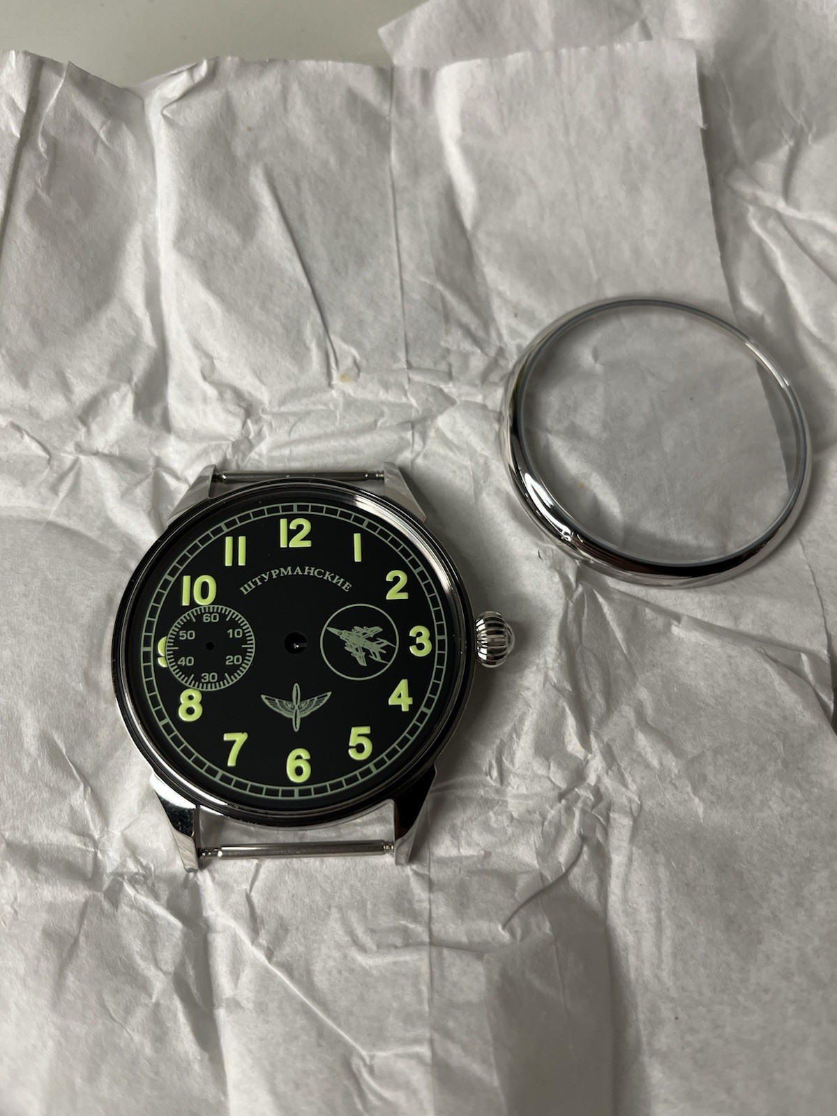Molnija Marriage Parts Kit – Shturmanskie Style Dial Case Hands – No Movement