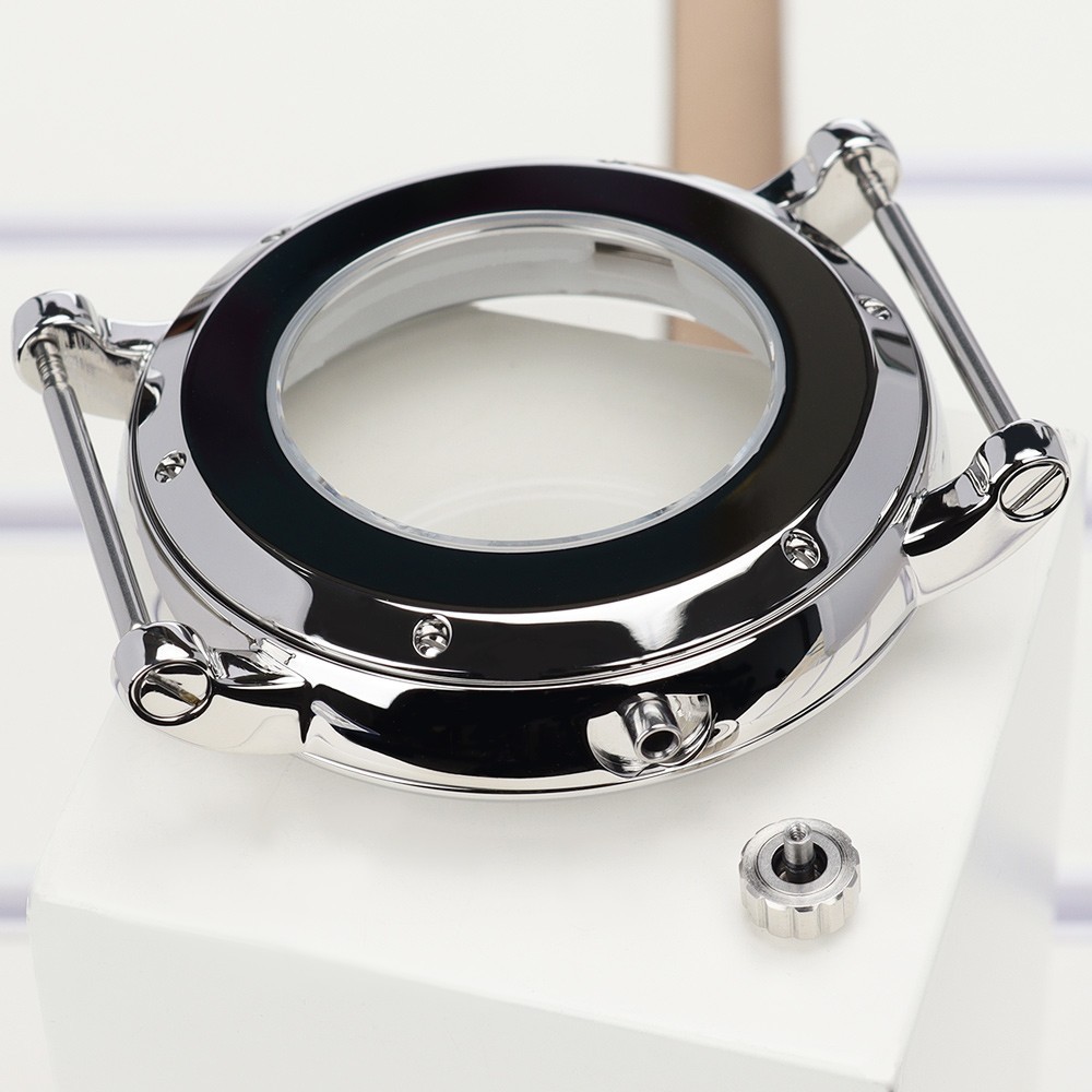 44mm Polished Watch Case 316 Stainless Steel For Seiko NH34 NH35 NH36 NH38 10ATM