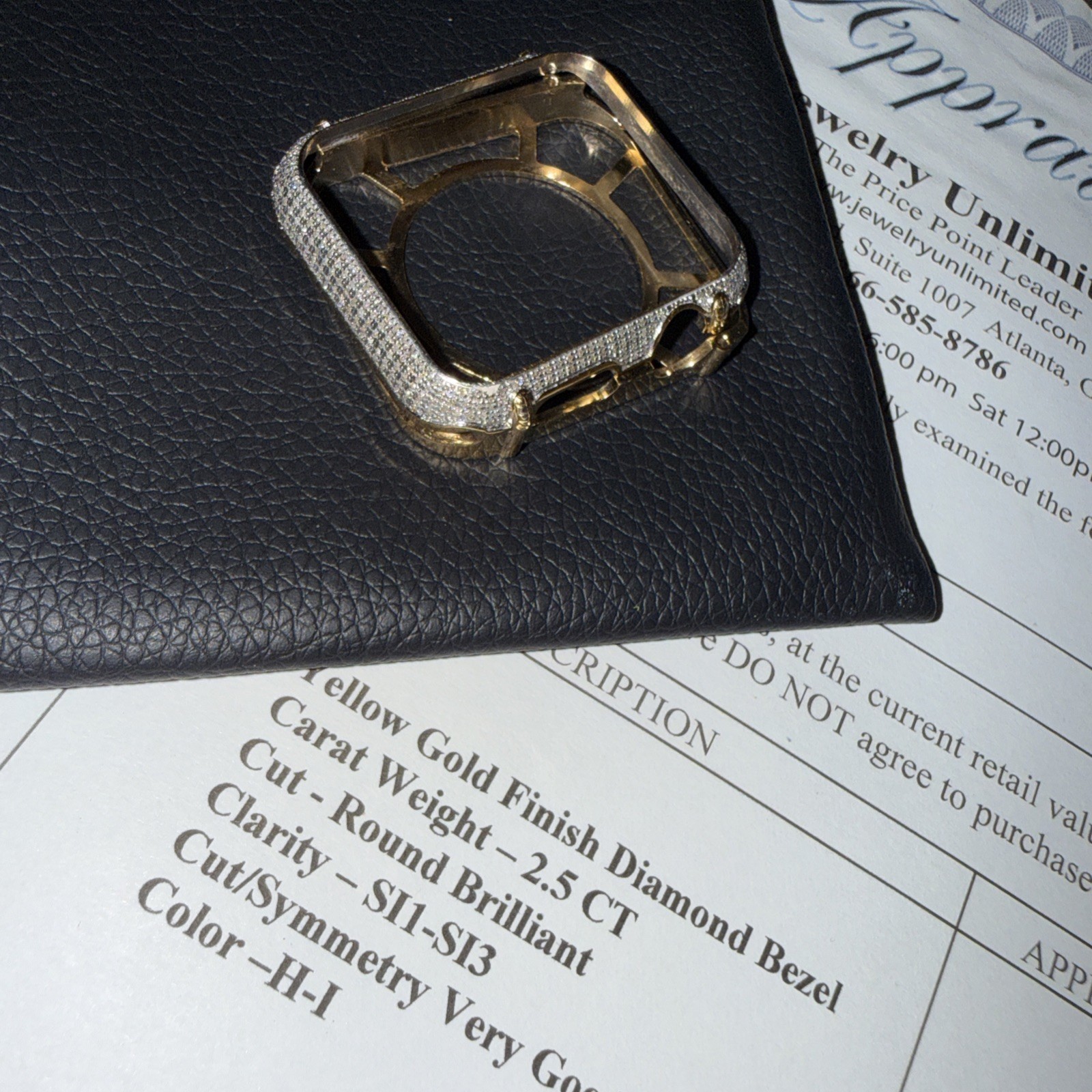Yellow Gold Finish Genuine Diamond Bezel 2.5 Carat SI-1 Preowned Fits Series 1-3