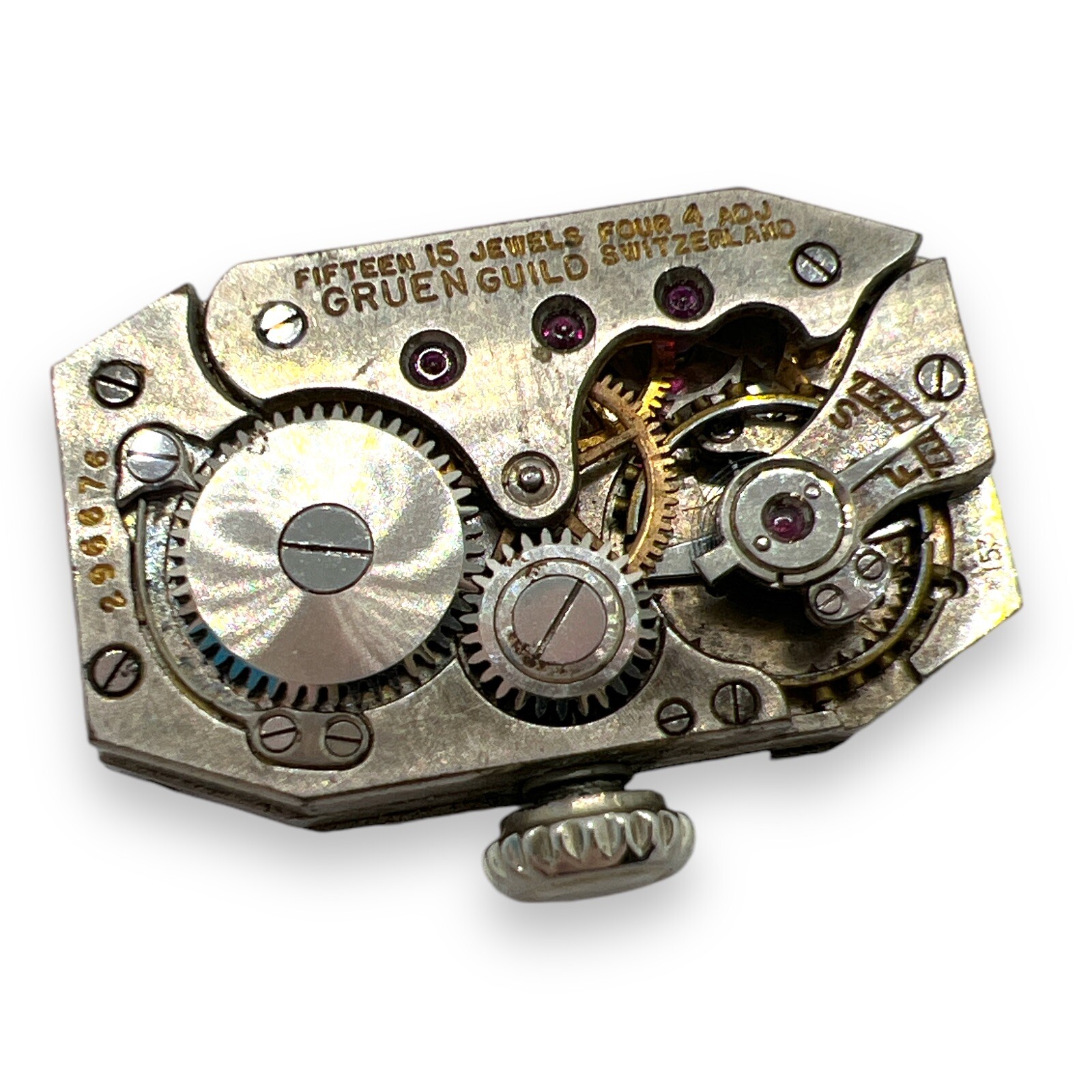 Gruen 153 Watch Movement Year: 1870 Ladies Nice Dial 15J VTG SN: 2966676 Repair