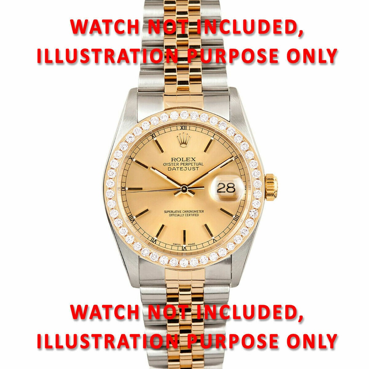 FACTORY SIZE NATURAL DIAMOND BEZEL ROLEX 36MM DAYDATE PRESIDENT 1803 18038 18048